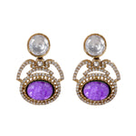 Load image into Gallery viewer, PURPLE STONE EARRINGS