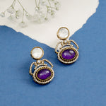 Load image into Gallery viewer, PURPLE STONE EARRINGS