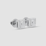 Load image into Gallery viewer, Illusion Princess Diamond Studs (White Gold)