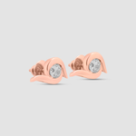 Load image into Gallery viewer, Serenity Curve Diamond Studs (Rose Gold)