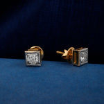 Load image into Gallery viewer, Illusion Princess Diamond Studs (Gold)