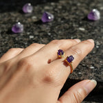 Load image into Gallery viewer, AMETHYST DUO RING