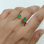 Load image into Gallery viewer, EMERALD DUO RING