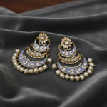 Load image into Gallery viewer, BLUE FEROZA STONE EARRINGS