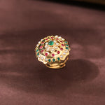 Load image into Gallery viewer, GOLD PLATED JADAU GREEN RING
