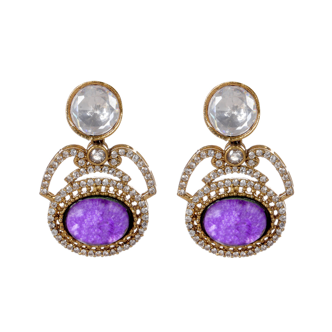 PURPLE STONE EARRINGS