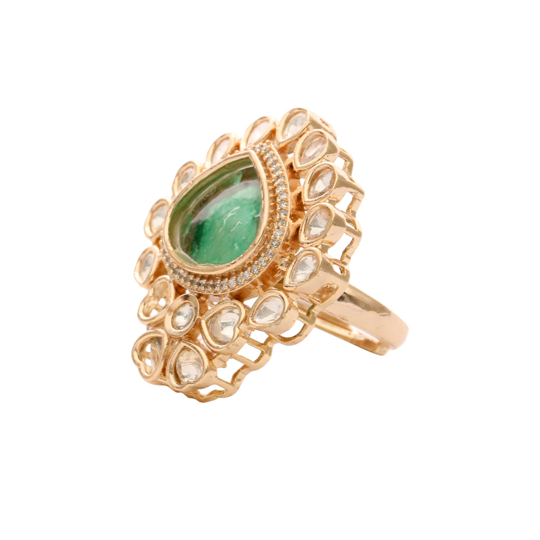 GREEN COCKTAIL RING