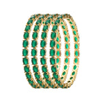 Load image into Gallery viewer, EMERALD OVAL JADAU BANGLE