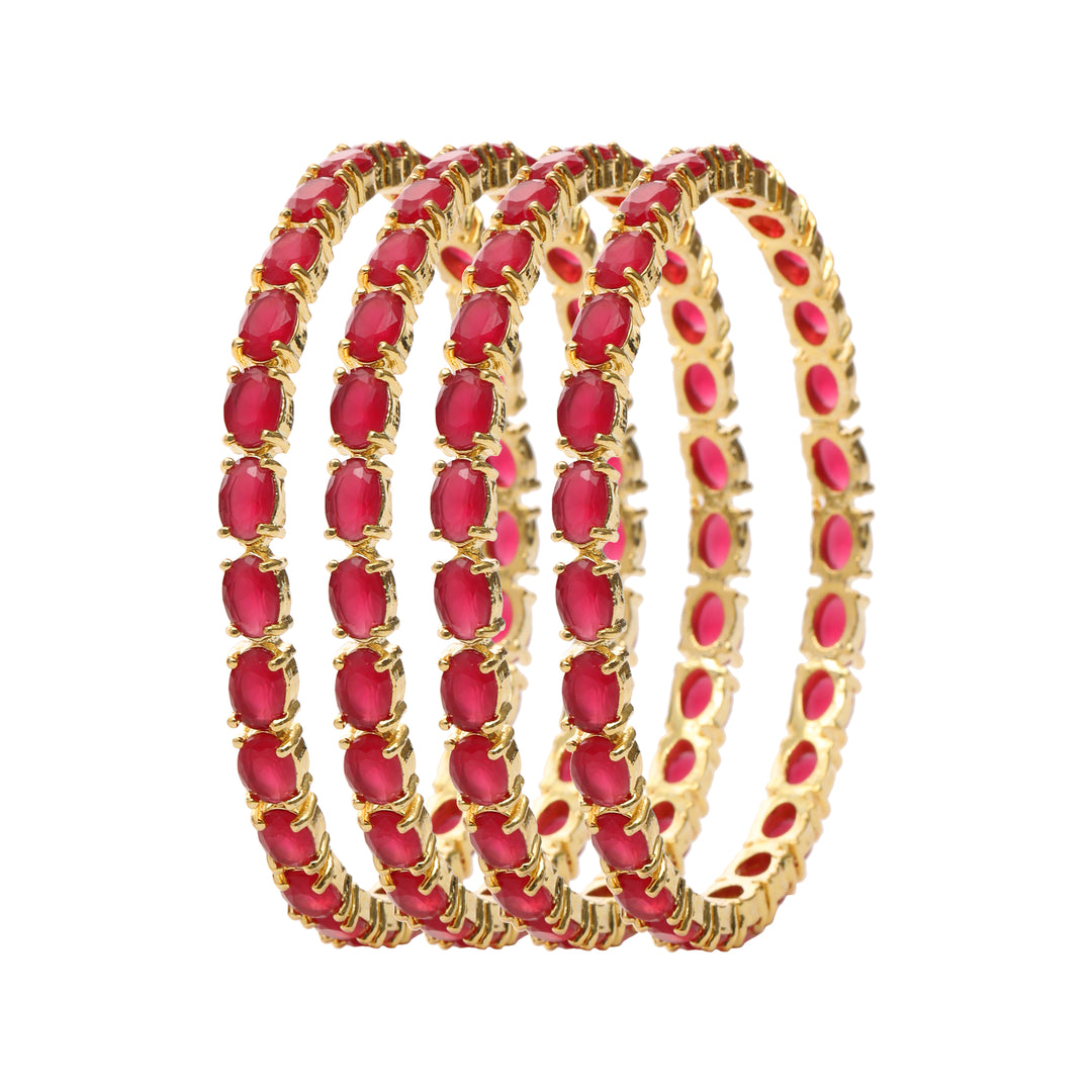 RUBY OVAL JADAU BANGLE