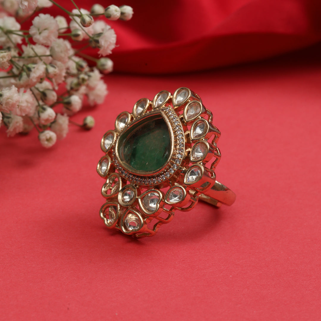 GREEN COCKTAIL RING