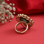 Load image into Gallery viewer, GREEN COCKTAIL RING