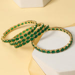Load image into Gallery viewer, EMERALD OVAL JADAU BANGLE