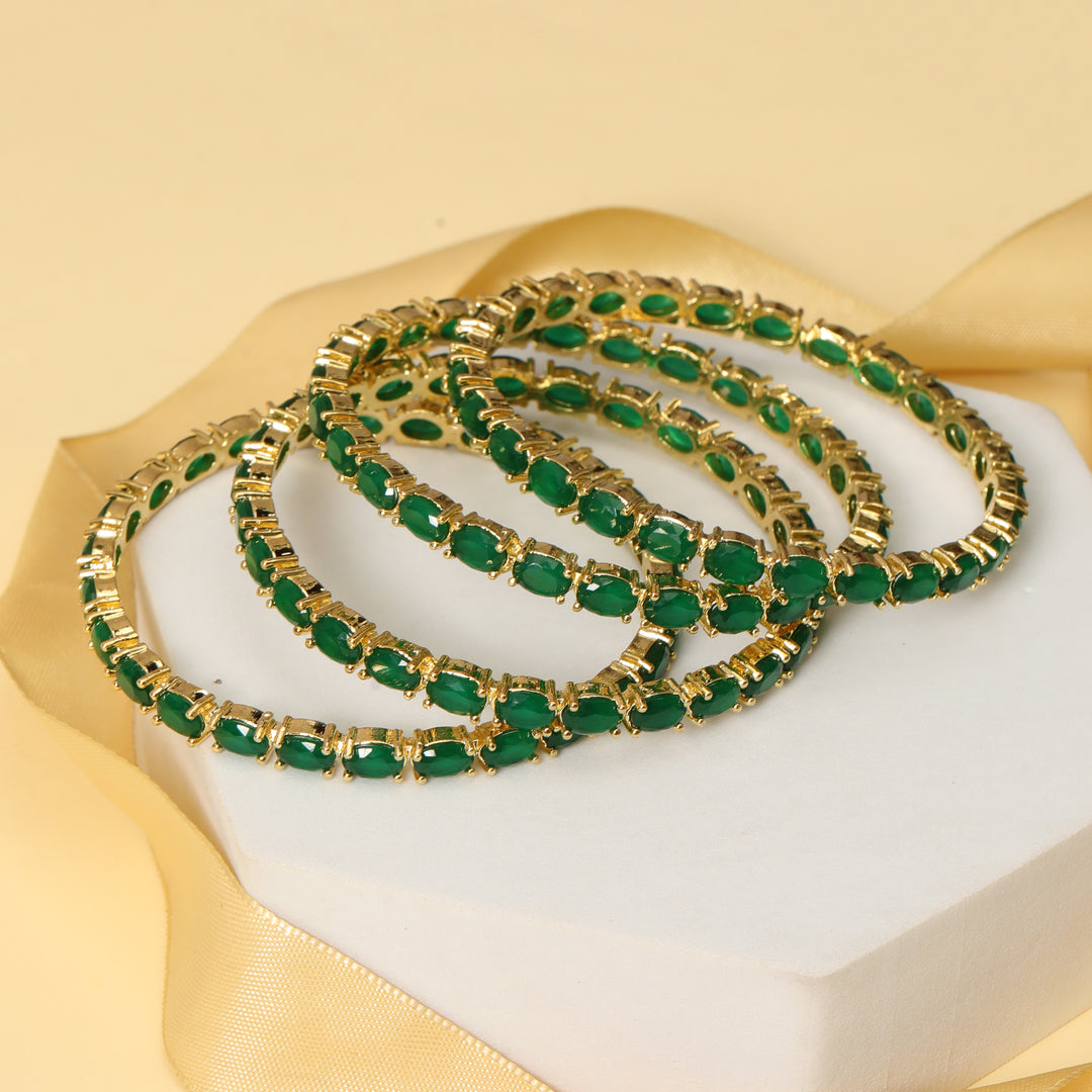 EMERALD OVAL JADAU BANGLE