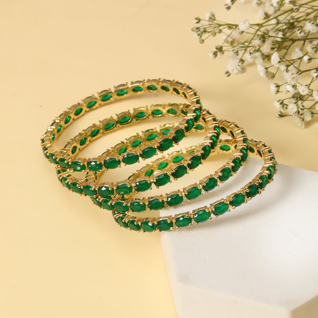 EMERALD OVAL JADAU BANGLE