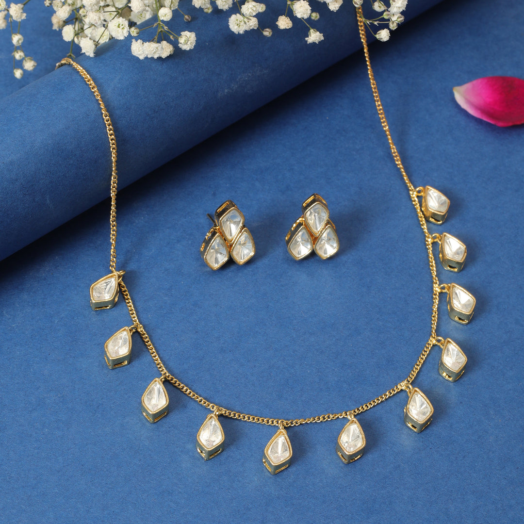 POLKI DEWDROP NECKLINE