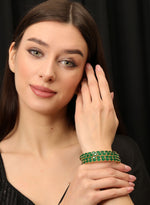 Load image into Gallery viewer, EMERALD OVAL JADAU BANGLE