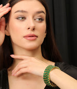 Load image into Gallery viewer, EMERALD OVAL JADAU BANGLE