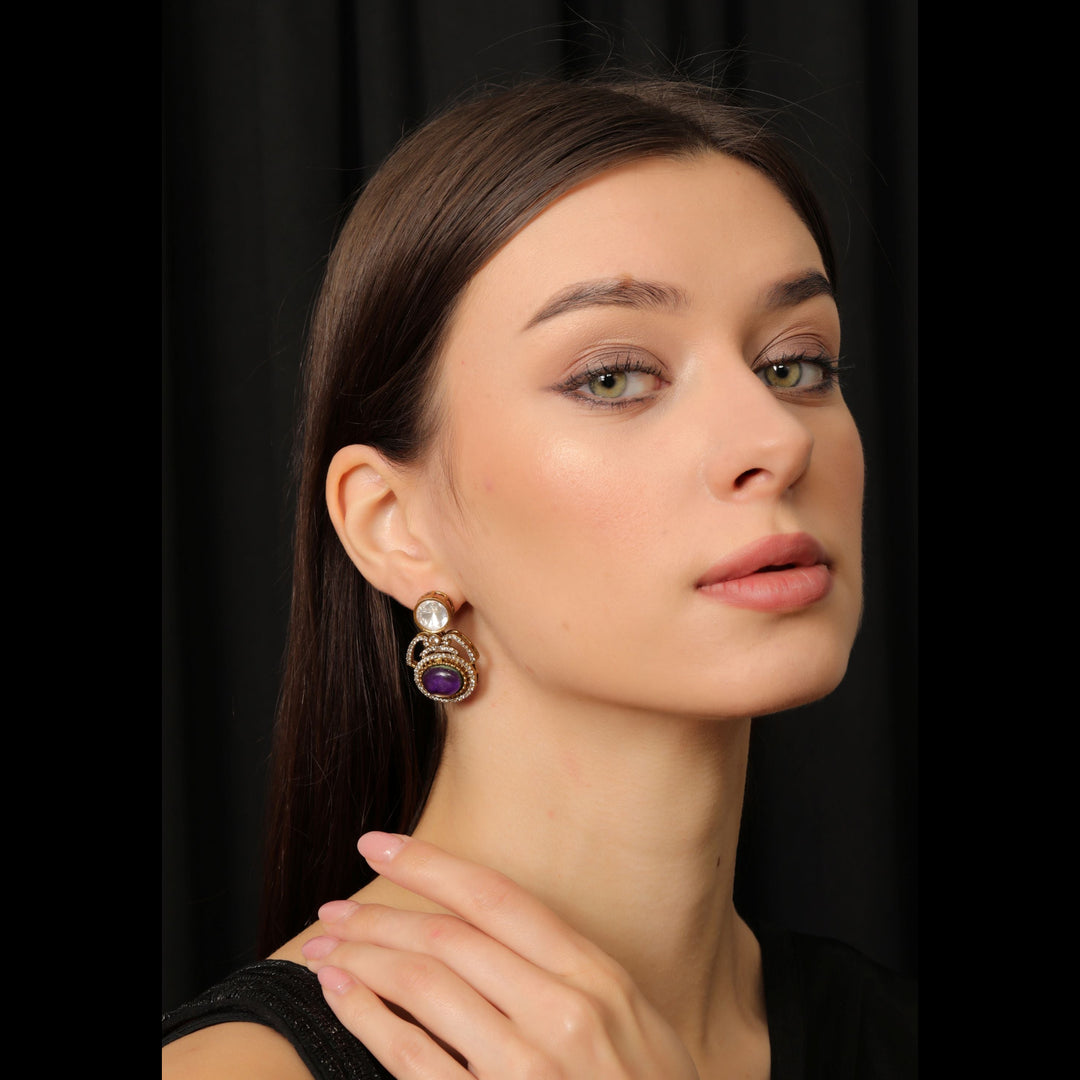 PURPLE STONE EARRINGS