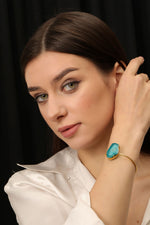 Load image into Gallery viewer, AQUA OVAL BRACELET