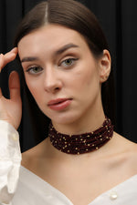 Load image into Gallery viewer, Ruby Bead Fusion Choker