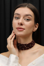 Load image into Gallery viewer, Ruby Bead Fusion Choker