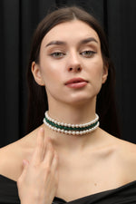 Load image into Gallery viewer, SCARLET GREEN PEARL CHOKER