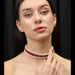 Load image into Gallery viewer, SCARLET GLOW PEARL CHOKER