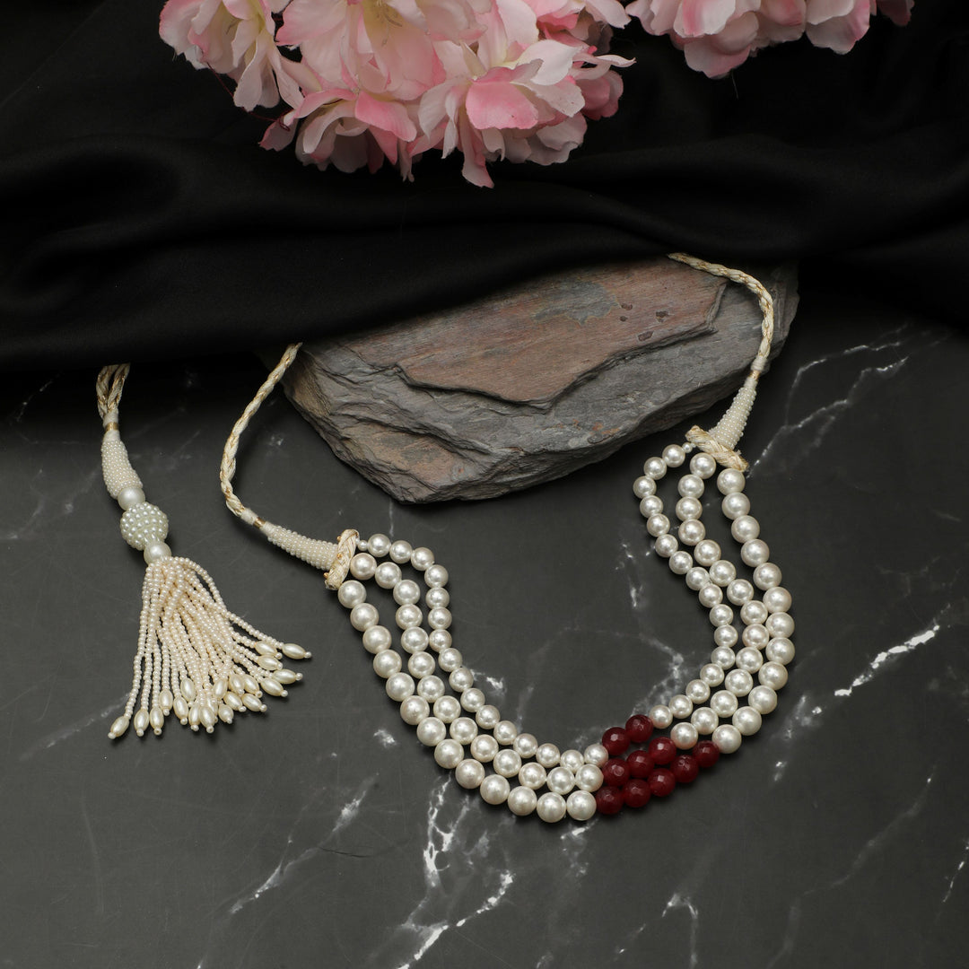 RED KISS PEARL CHOKER