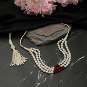 RED KISS PEARL CHOKER