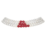 Load image into Gallery viewer, RED KISS PEARL CHOKER