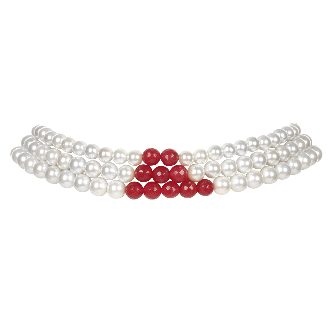 RED KISS PEARL CHOKER