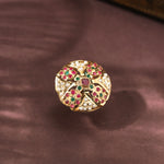 Load image into Gallery viewer, Jadau Ring With  Flower Motif
