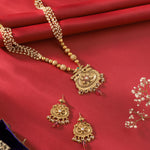 Load image into Gallery viewer, Kudan Pendant Set In Temple With Flower Motifs
