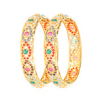 Load image into Gallery viewer, TRI COLOUR GEMSTONE BANGLES
