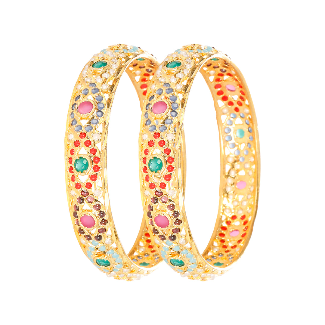 TRI COLOUR GEMSTONE BANGLES