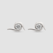 Serenity Curve Diamond Studs (White Gold)