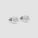 Load image into Gallery viewer, Serenity Curve Diamond Studs (Silver)
