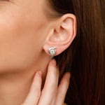 Load image into Gallery viewer, Serenity Curve Diamond Studs (Silver)
