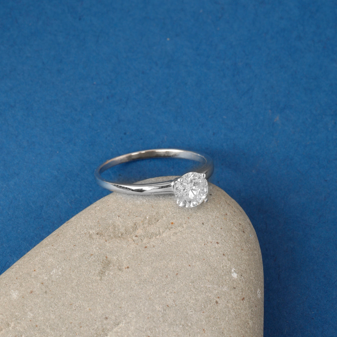 Timeless Radiance Solitaire Ring (F VVS2 / White Gold)
