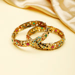 Load image into Gallery viewer, GOLDEN EVIL EYE BANGLES
