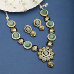 Load image into Gallery viewer, EMERALD OPEN POLKI SET
