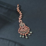 Load image into Gallery viewer, Aqua Floral Diamond Teeka

