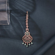 Aqua Floral Diamond Teeka