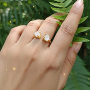 WHITE AMETHYST DUO RING