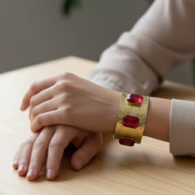 CRIMSON RADIANCE GOLD BRACELET