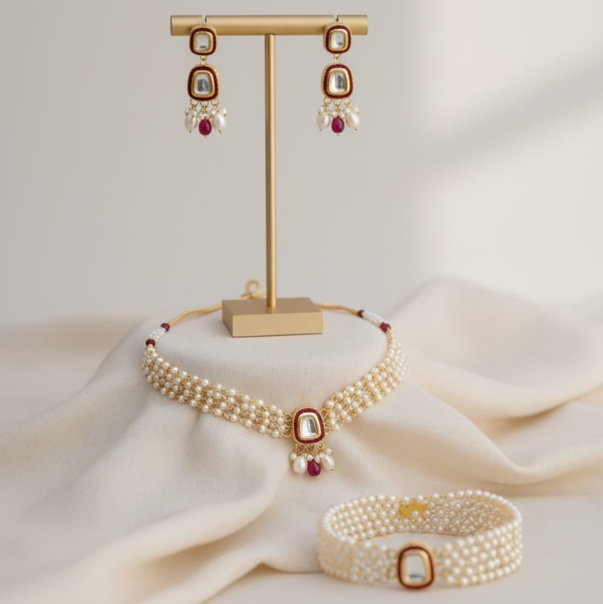 SOLITAIRE KUNDAN SET