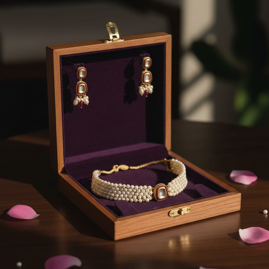 SOLITAIRE KUNDAN SET