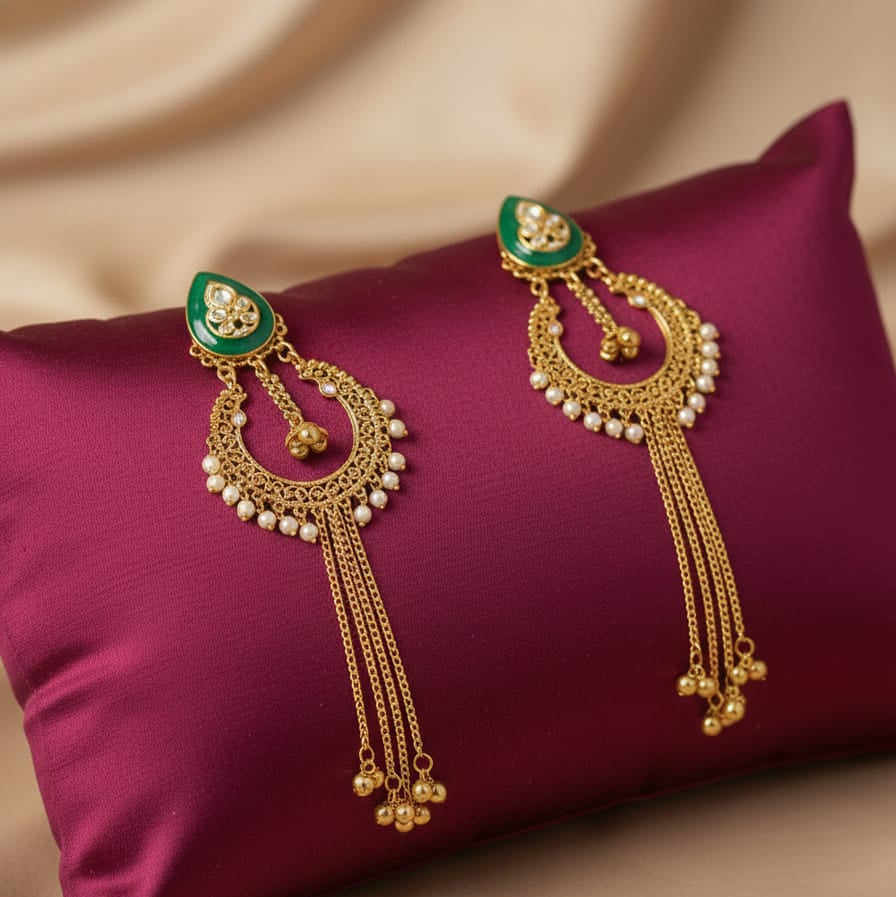 EMERALD DRAPE EARRINGS