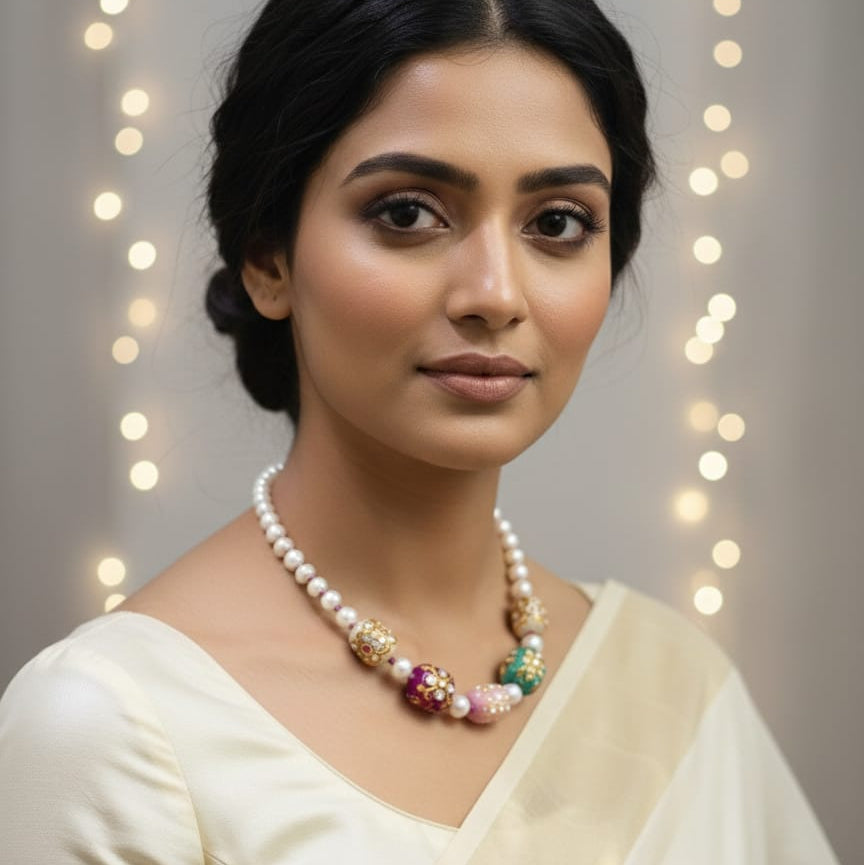 PEARL MULTICOLOUR DROP NECKLINE