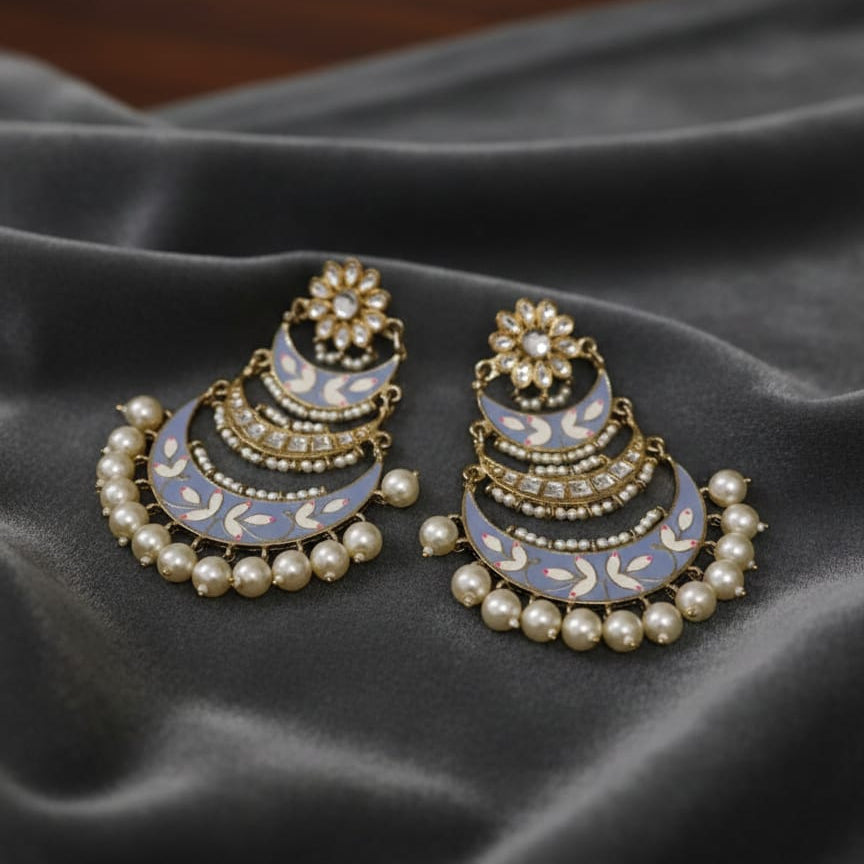 BLUE FEROZA STONE EARRINGS